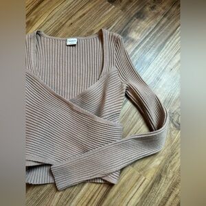 Ribbed Sweater in Tan Abercrombie and fitch